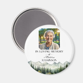 Mountains and Trees Celebration Of Life Keepsake Magnet