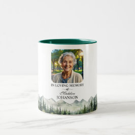Mountains and Trees Celebration Of Life Keepsake Två-Tonad Mugg