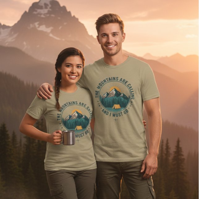 Mountains Are Calling Hiking Camping T-Shirt (Skapare uppladdad)