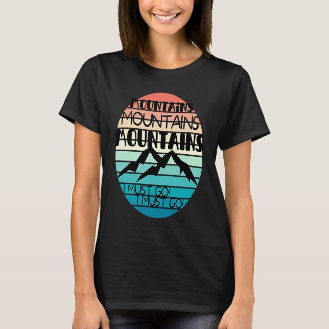 Mountains are Calling Sunsets  Snow Slopes Family  T Shirt (Framsida)