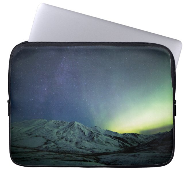 Mountains | Aurora Borealis & Milky Way Alaska Laptop Fodral (Framsidan)