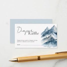 Mountains Baby Shower Diaper Raffle Ticket Tilläggskort