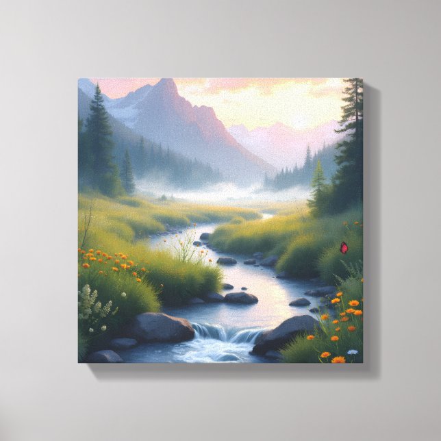 Mountains Creek Dimma Canvastryck (Framsida)