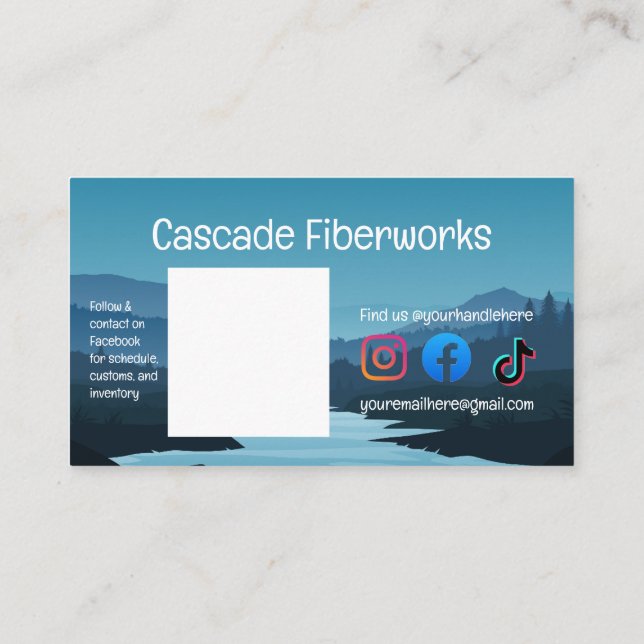 Mountains Crochet Hook small business cards Visitkort (Baksida)