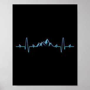 Mountains Heartbeat Vandring Skjorta - Bergsklättr Poster