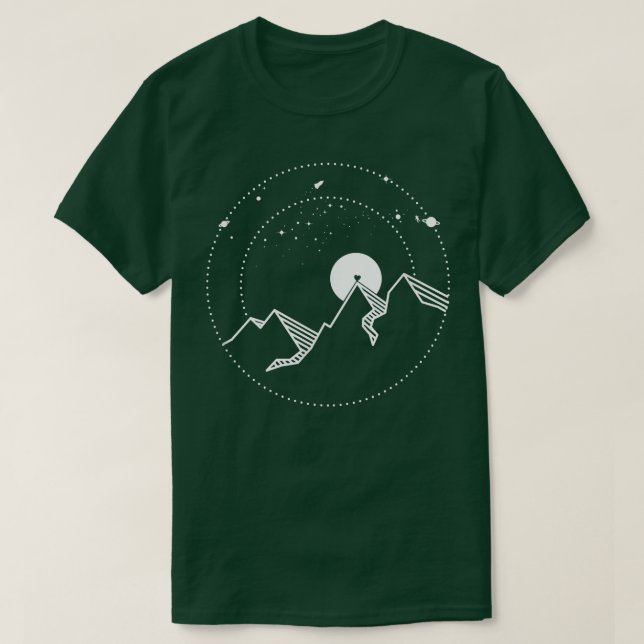 Mountains, hiking, space T-Shirt (Design framsida)