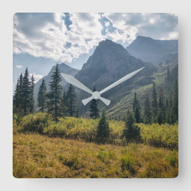 Mountains | Holy Cross Wilderness, Colorado Fyrkantig Klocka (Framsida)