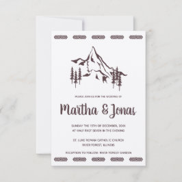 Mountains Landscape & Tribal Motifs Wedding Design Inbjudningar