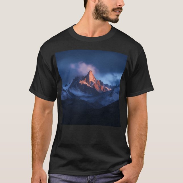 Mountains Nature Landscape Mountains Wall Art Acti T Shirt (Framsida)