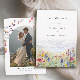 Mountains Scene Rustic Meadow Wildflowers Wedding Spara Datumet