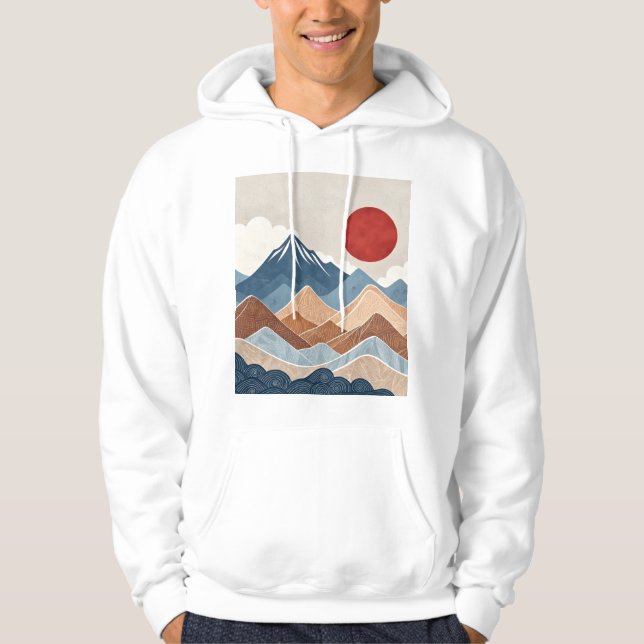 Mountains Sunset Beauty Hoodie (Framsida)