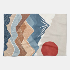 Mountains Sunset Beauty Kökshandduk