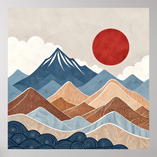 Mountains Sunset Beauty Poster (Framsidan)