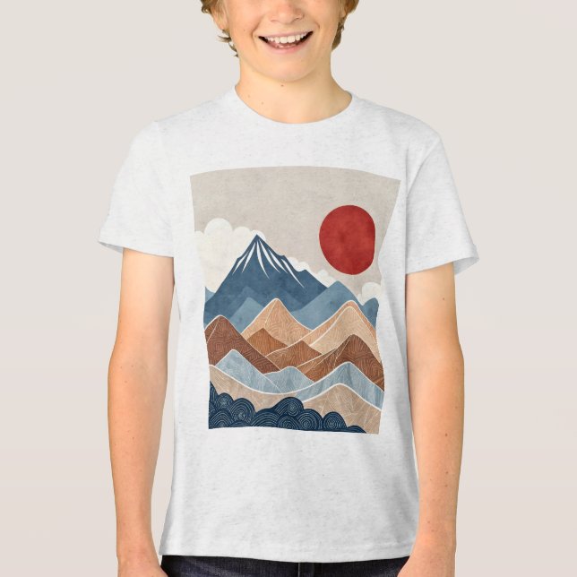 Mountains Sunset Beauty T Shirt (Framsida)