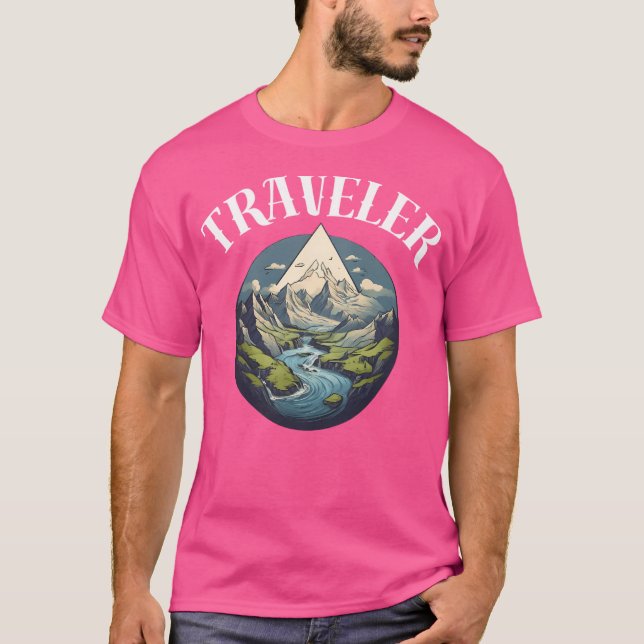 Mountains Traveler Active T Shirt (Framsida)