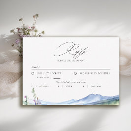 Mountains Wildflowers Meadow Modern Wedding Meal OSA Kort