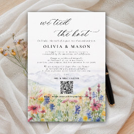 Mountains Wildflowers Meadow Wedding Announcement Inbjudningar