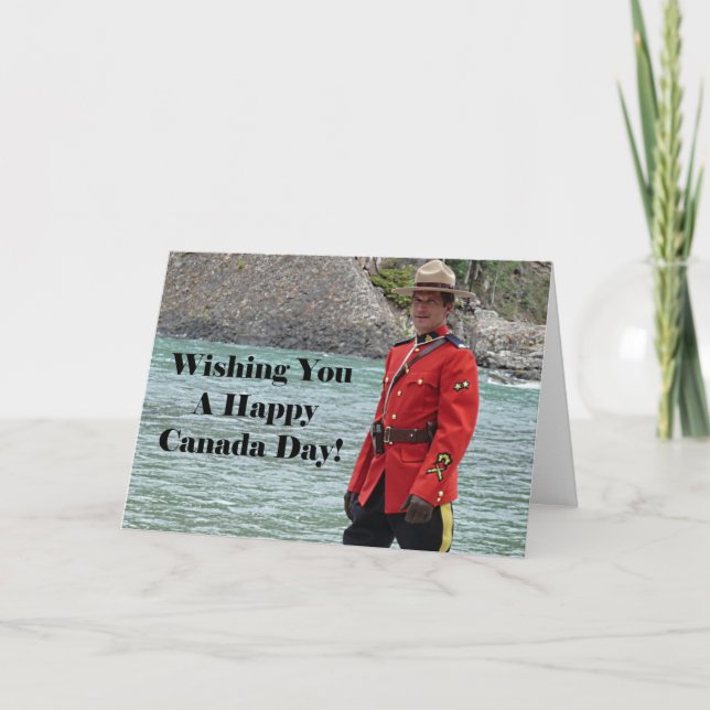 Mountie Photo, Lycklig Kanada-dagen Kort (Framsida)