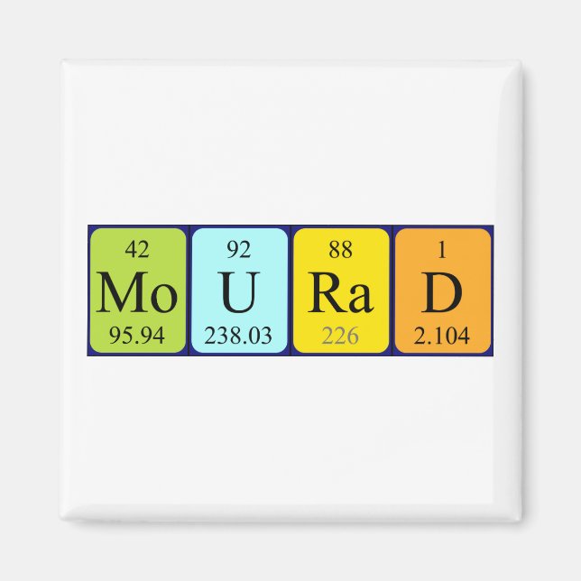 Mourad Periodisk bord namn magnet (Framsidan)