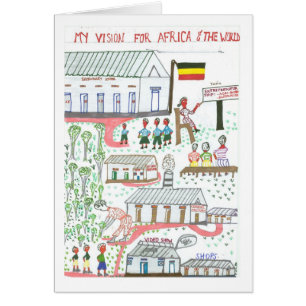 Moureens vision för afrika och världen hälsningskort