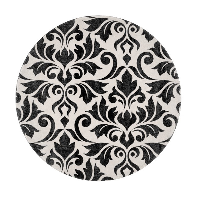 Mourish Damask Art I Black på Cream (Framsidan)