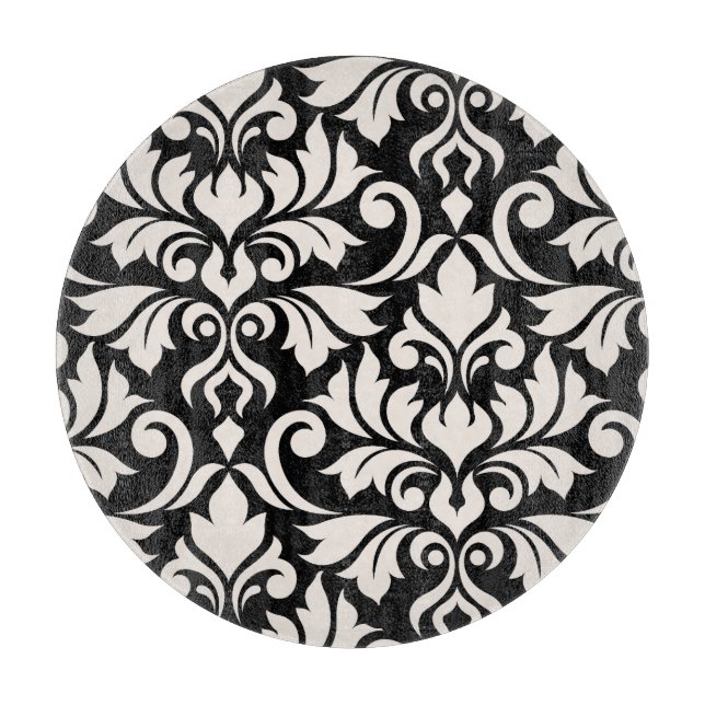 Mourish Damask Art I Cream på Black (Framsidan)