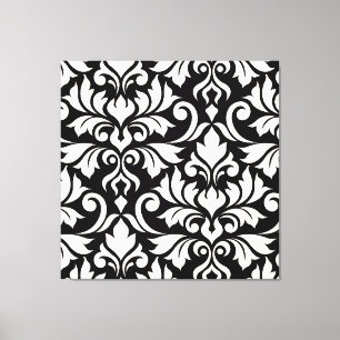 Mourish Damask Art I Cream på Black Canvastryck