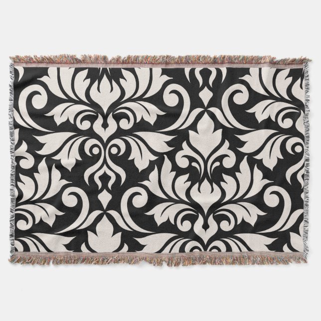 Mourish Damask Art I Cream på Black Filt (Framsidan)