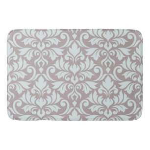 Mourish Damask Lg Mönster Anka Egg Blue på Taupe Badrumsmatta