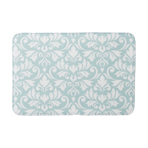Mourish Damask Lg Mönster White på Anka Egg Blue Badrumsmatta