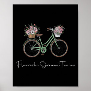 Mourish Dream Thrive Blommigt Bike Subtle 8647 Tru Poster