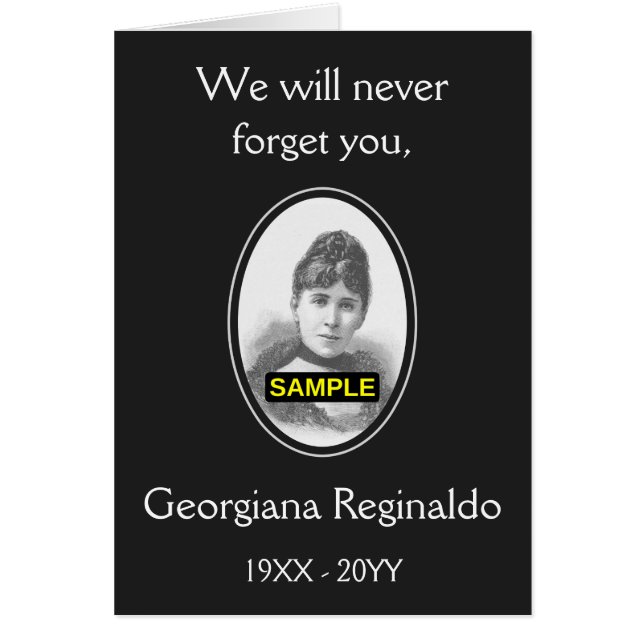 Mournal, minneskort för Konservativ, med foto OBS Kort (Framsidan)