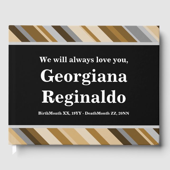 Mournal och Elegant Memorial Guest Bok (Framsida)