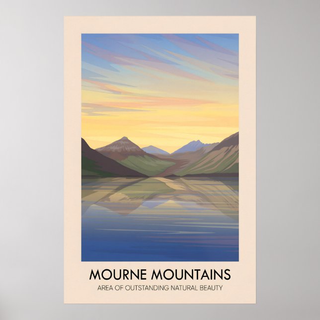 Mourne Mountains AONB Reseskylt Poster (Framsidan)