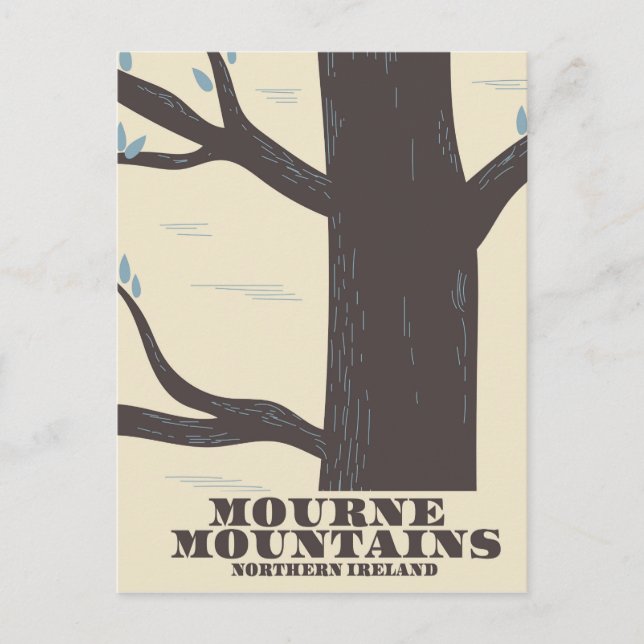 Mournebergen norra irland reseaffiche vykort (Framsida)