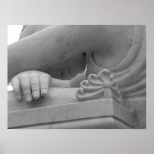 "Mourning Angel" Svartvit utskrift Poster