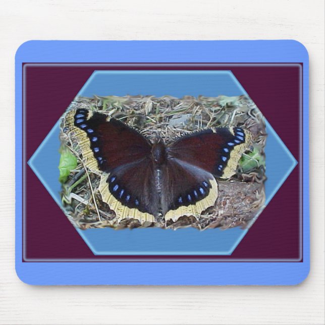 Mourning Cloak Butterfly Mousepad Musmatta (Framsidan)