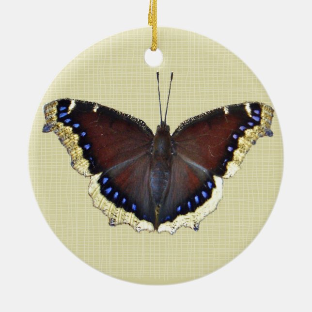 Mourning Cloak Butterfly - Nymphalis antiopa Julgransprydnad Keramik (Baksidan)