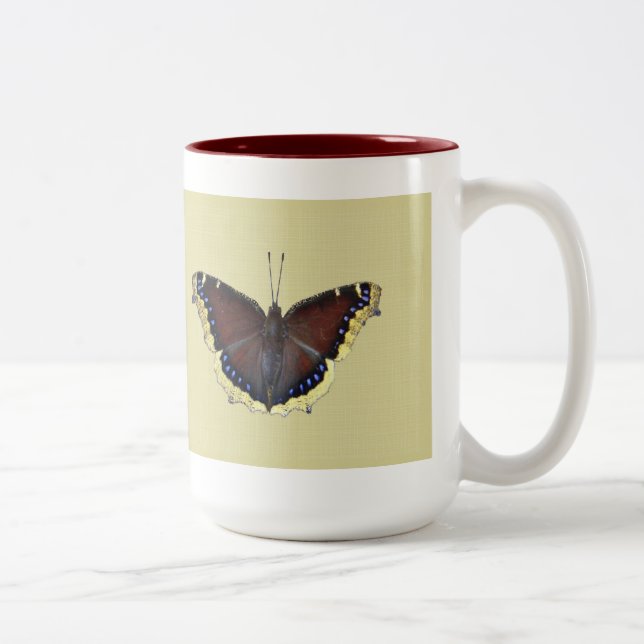 Mourning Cloak Butterfly - Nymphalis antiopa Två-Tonad Mugg (Höger)