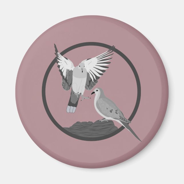Mourning Doves - Wildlife Circle Series Magnet (Framsidan)
