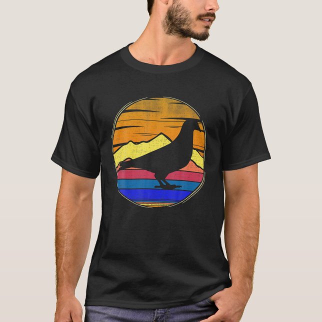 Mourve Dove Bird Retro Sunset Animal Birds Älskare T Shirt (Framsida)
