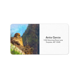 Mourve Female med Baby Saguaro Cactus Nest Adressetikett