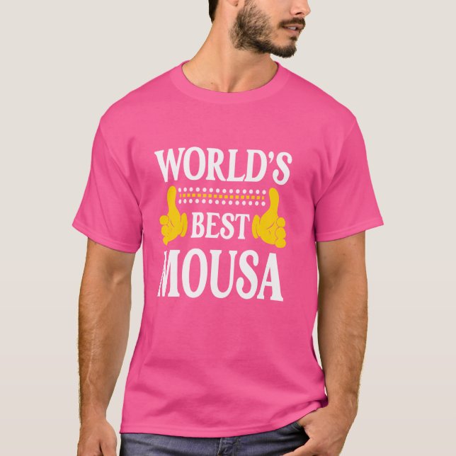 Mousa Personal Namn Funny First Namn World's Best T Shirt (Framsida)