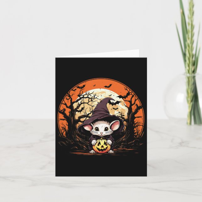 Mouse Älskare Halloween Spooky Ghost Costume Stil Kort (Framsida)