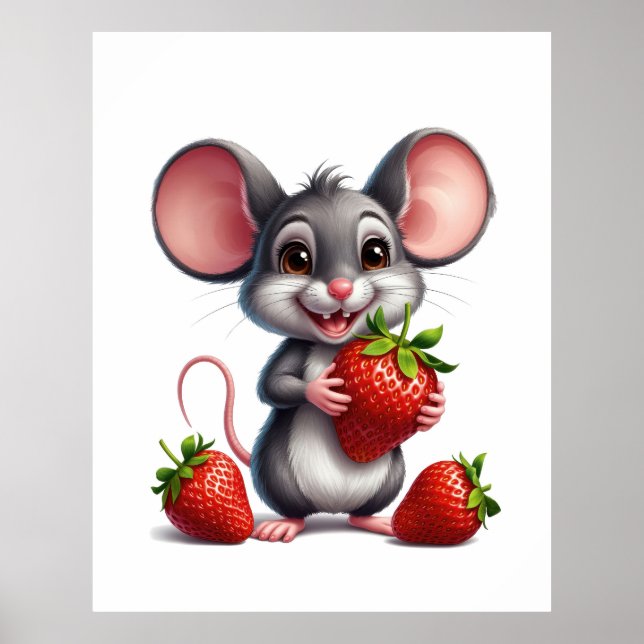 Mouse and strawberry poster (Framsidan)