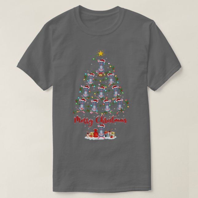 Mouse Animal Lover Matching Santa Mouse jul T Shirt (Design framsida)