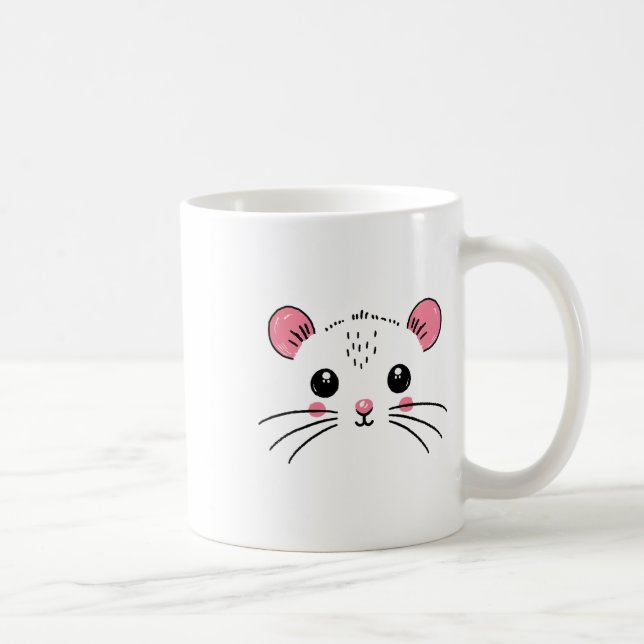 Mouse Ansikte Costume Girl Boy Birthday Mouse Hall Kaffemugg (Höger)