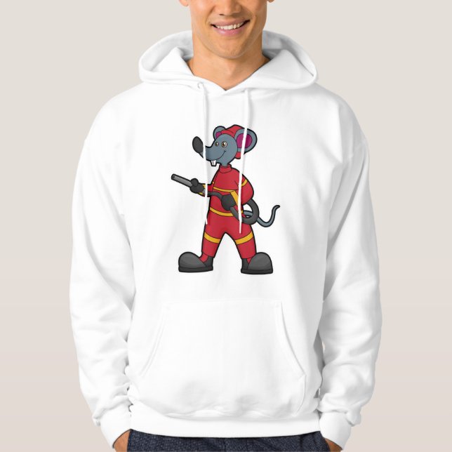 Mouse as Firefighter with Hose Hoodie (Framsida)