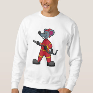 Mouse as Firefighter with Hose Lång Ärmad Tröja