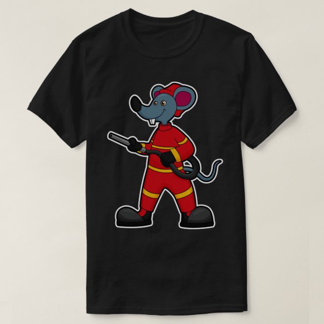 Mouse as Firefighter with Hose T Shirt (Design framsida)